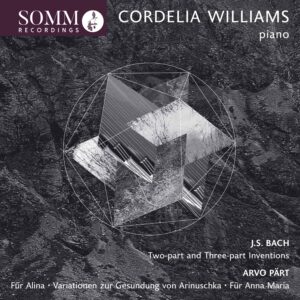Cordelia Williams recording - Piano Music of J.S. Bach and Arvo Pärt Cover Art